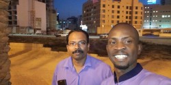 Rajiv from left and me at Seef mall, from Falcon Electricals Bahrain